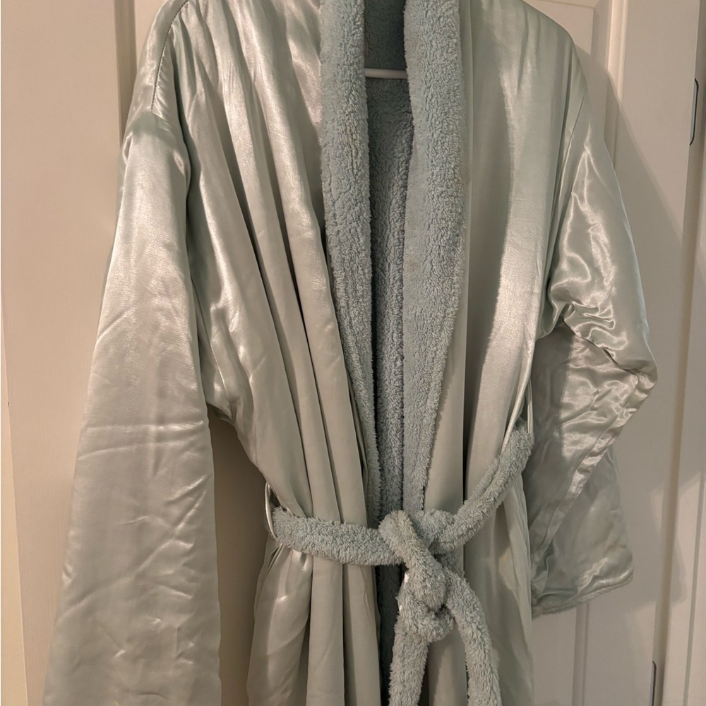 Little Giraffe Soft Blue Plush Robe OS
